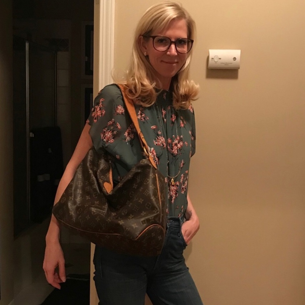 Authentic Louis Vuitton Leather Hobo Bag